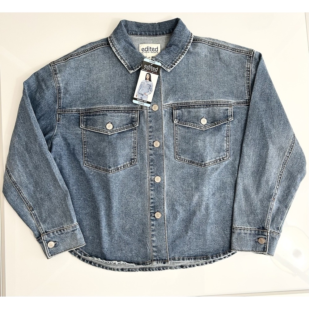 Edited by Remi Bader Women's Denim Jacket Shirt Top – NWT – Size L‎